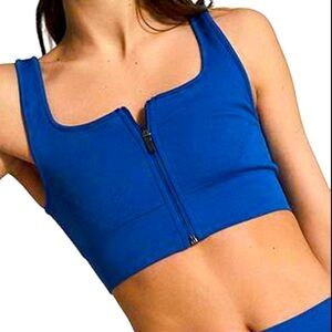 Reiss Lana Blue High Stretch Sports Bralette Size XS